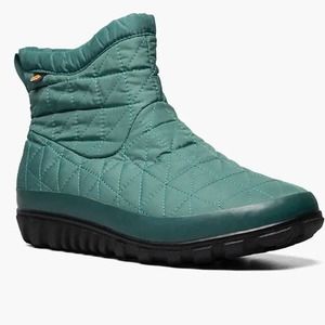 BOGS Snowday II Short Women's Boots Waterproof Fleece Lined Side Zip Jade Size 8